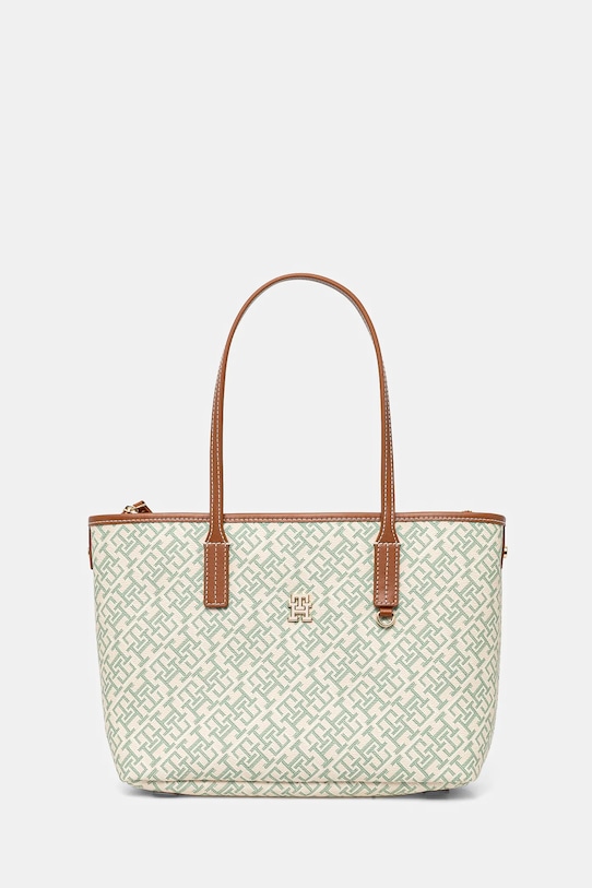 Kabelka Tommy Hilfiger vzorovaný zelená AW0AW17415
