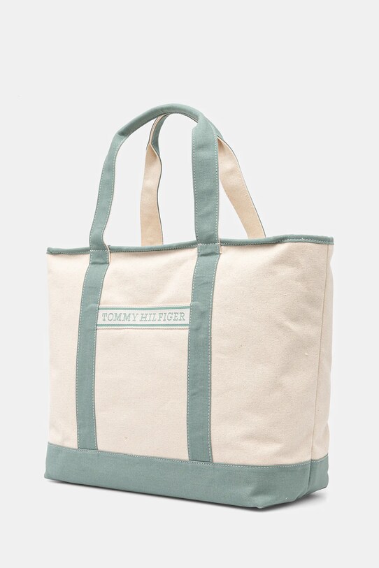 Tommy Hilfiger borsa a mano in cotone AW0AW17421 beige SS25