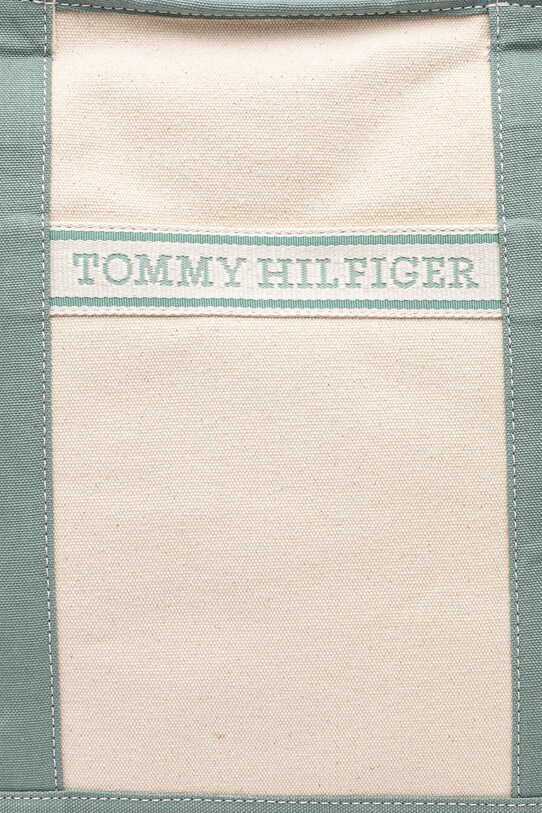 Tommy Hilfiger borsa a mano in cotone beige AW0AW17421