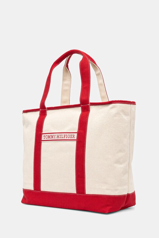 Tommy Hilfiger borsa a mano in cotone AW0AW17421 rosso SS25