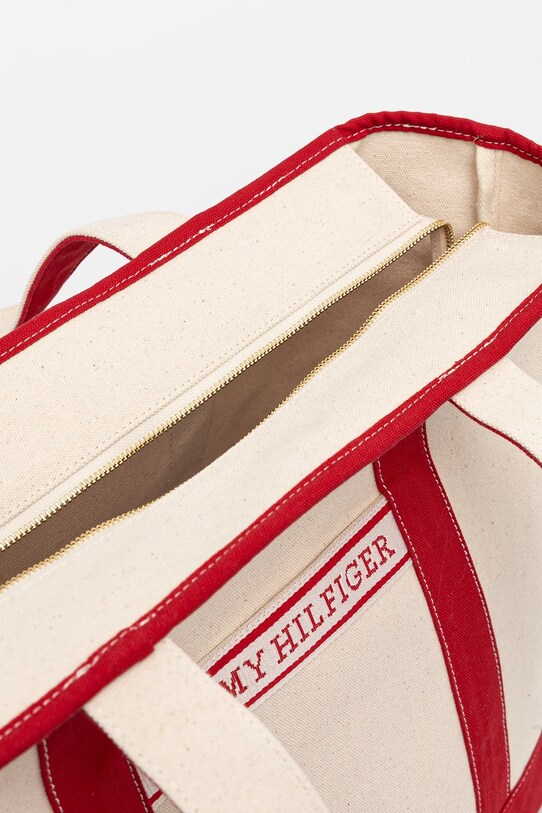 Tommy Hilfiger borsa a mano in cotone AW0AW17421 rosso