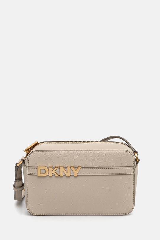 Шкіряна сумочка Dkny лицьова шкіра бежевий R51E1J31