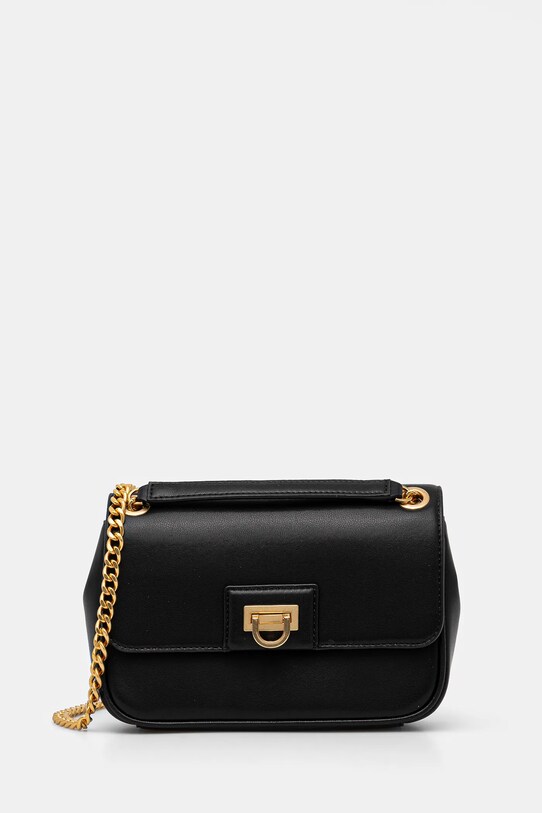 Шкіряна сумочка Dkny лицьова шкіра чорний R443KI60