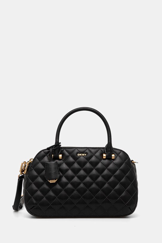 Шкіряна сумочка Dkny лицьова шкіра чорний R44DKI76