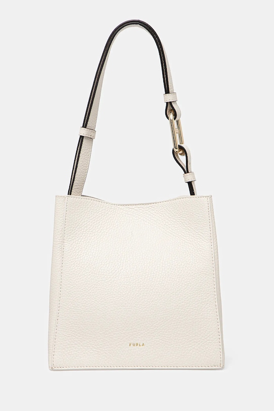 Furla poșetă de piele uni alb WB01373.HSF000.PNN00