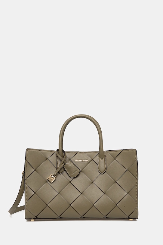 Kožená kabelka MICHAEL Michael Kors nášivka zelená 30S5GETS2L