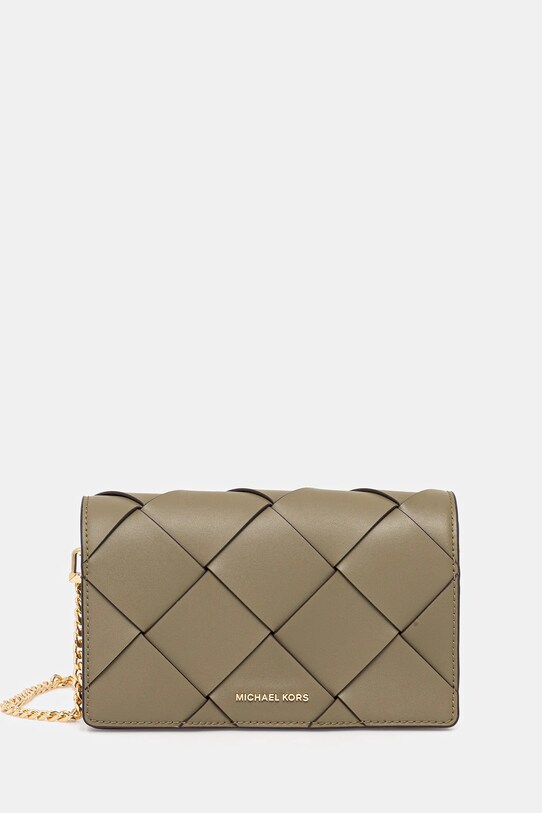 Δερμάτινη τσάντα MICHAEL Michael Kors λείο δέρμα πράσινο 32S5GJ6C8L