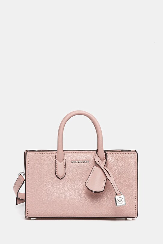 Kožená kabelka MICHAEL Michael Kors přírodní kůže růžová 32F4SETC0L