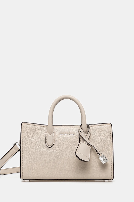 Kožená kabelka MICHAEL Michael Kors přírodní kůže béžová 32F4SETC0L