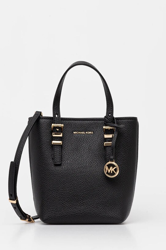 Δερμάτινη τσάντα MICHAEL Michael Kors λείο δέρμα μαύρο 32S5GQNC0L