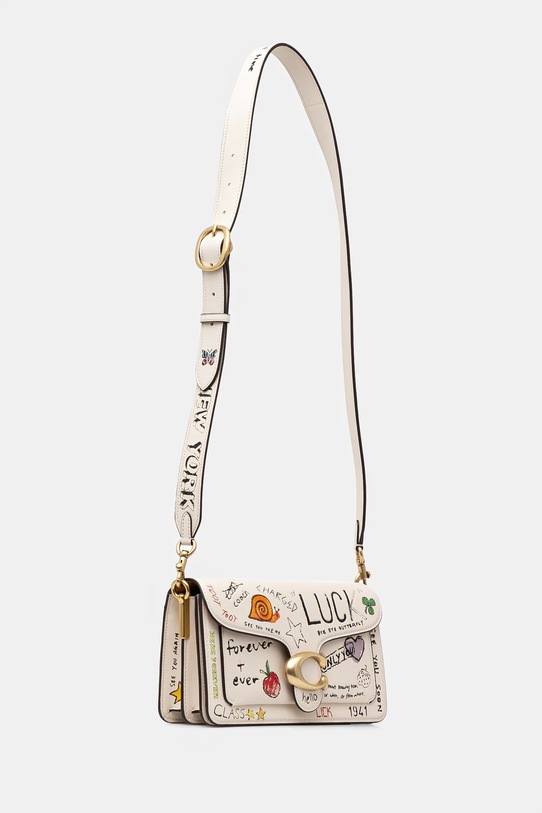 Kožená kabelka Coach Tabby CAM85 béžová SS25