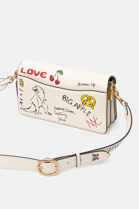 Accesorii Coach poseta de piele Tabby CAM85 bej