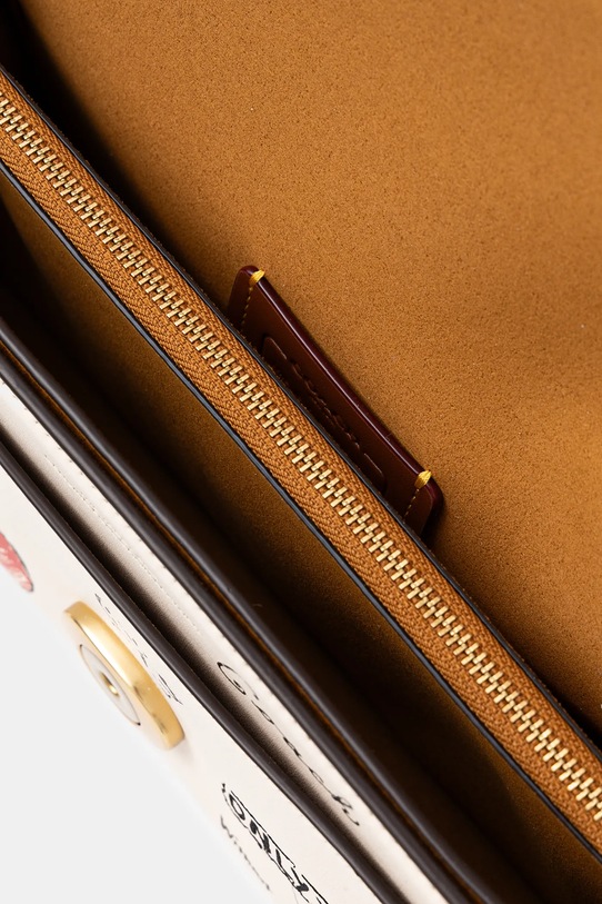 Kožená kabelka Coach Tabby CAM85 béžová