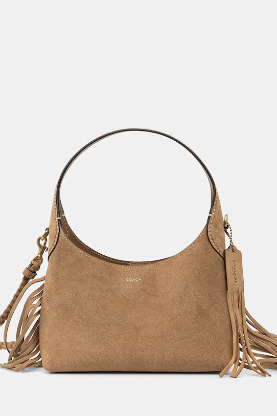 Замшевая сумочка Coach Brooklyn замш зелёный CAL96