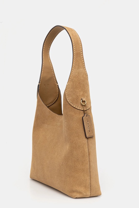 Coach torebka zamszowa Brooklyn Shoulder Bag 28 CW637 zielony AW25