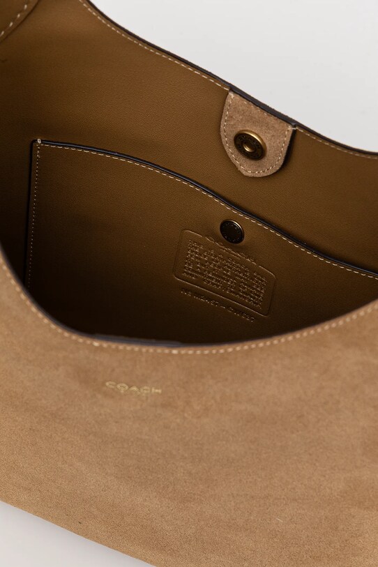 Coach geanta de mana din piele intoarsa Brooklyn CW637 verde