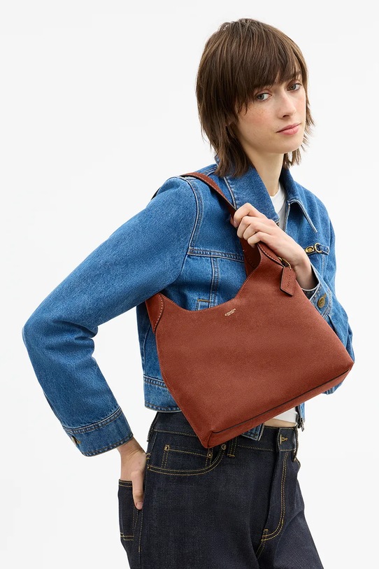 Coach torebka damska zamszowa Brooklyn Shoulder Bag 28 CW637