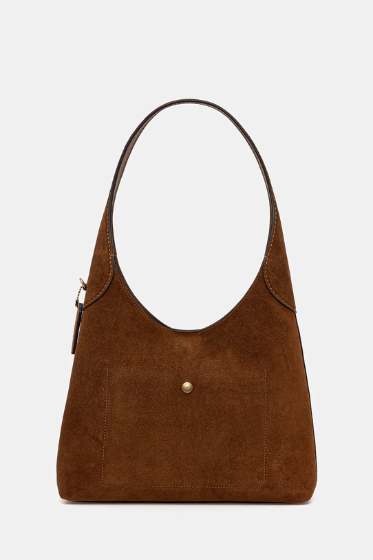 Akcesoria Coach torebka zamszowa Brooklyn CW637 brązowy