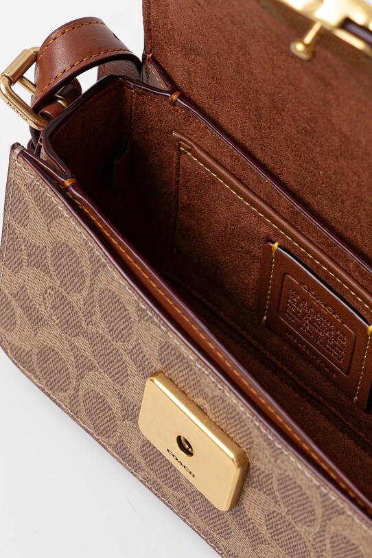 Кожена чанта Coach Zoe CAM19 кафяв