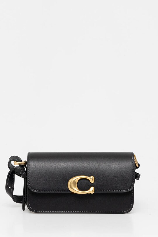 Кожаная сумочка Coach Zoe гладкий чёрный CAM18