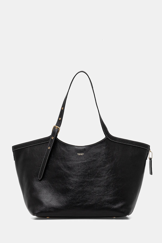 Coach leather handbag strapless black CAM00