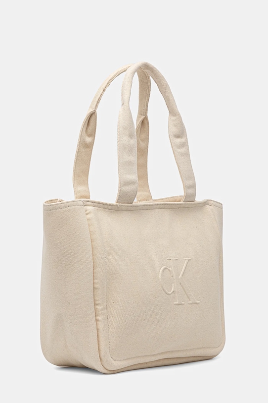 Calvin Klein Jeans borsa a mano in cotone LV04K3098G beige SS25