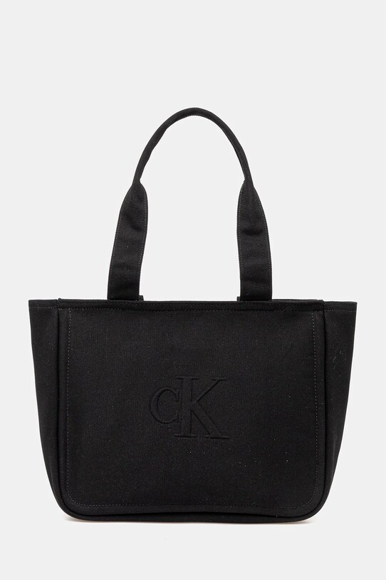 Calvin Klein Jeans geantă de bumbac uni negru LV04K3098G
