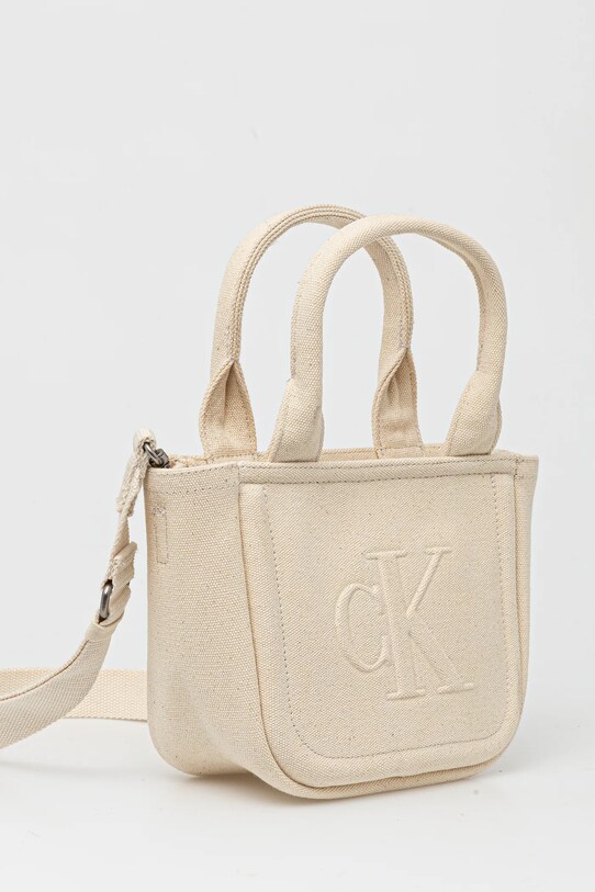 Calvin Klein Jeans geantă de bumbac LV04K3160G bej SS25