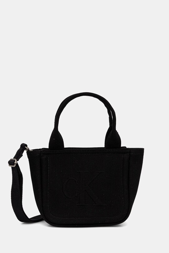 Calvin Klein Jeans geantă de bumbac uni negru LV04K3160G