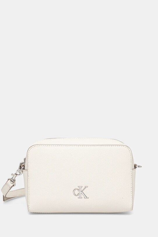 Τσάντα Calvin Klein Jeans απομίμηση λείου δέρματος μπεζ LV04K3162G