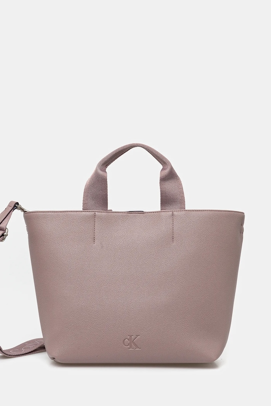 Kabelka Calvin Klein Jeans imitácia kože fialová LV04K3112G