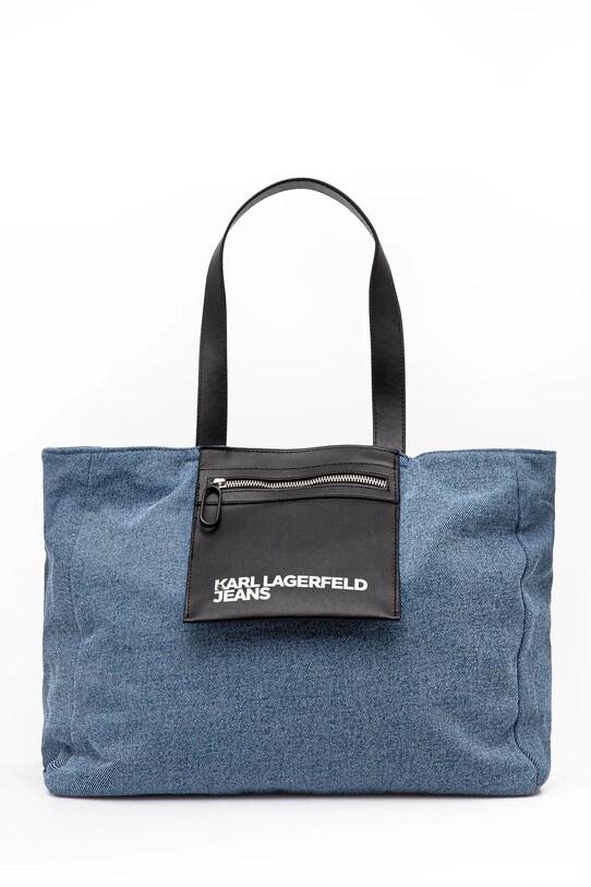 Джинсова сумка Karl Lagerfeld Jeans надрук блакитний A2W50029