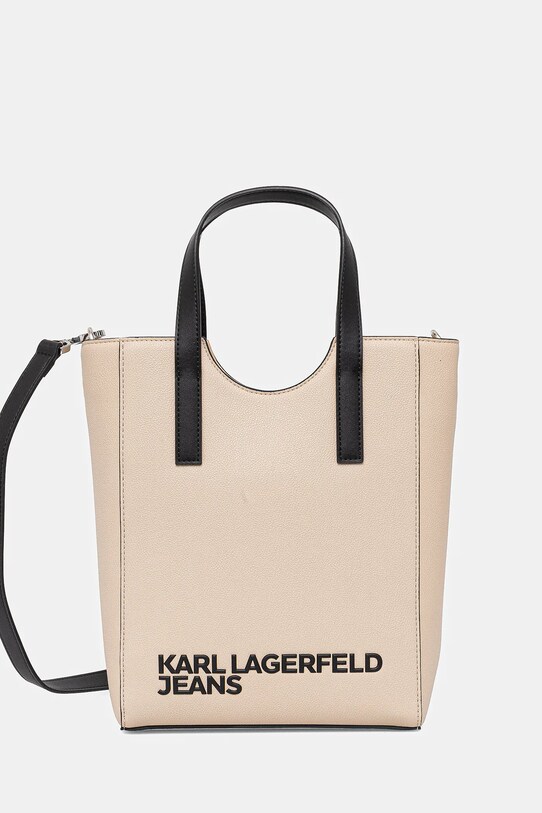 Kabelka Karl Lagerfeld Jeans imitácia kože béžová A2W30146