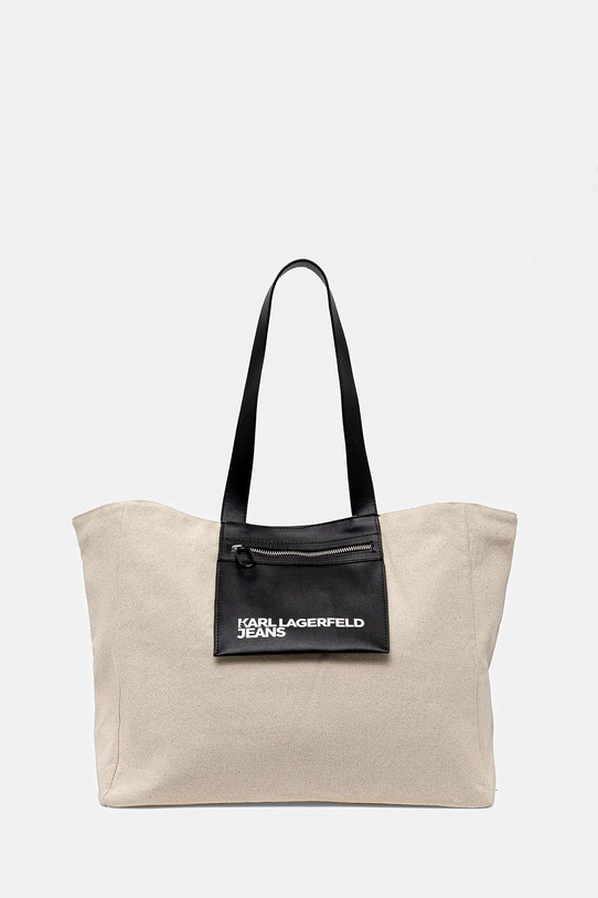 Torba Karl Lagerfeld Jeans bez uzorka bež A2W50004
