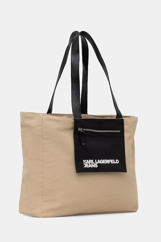 Karl Lagerfeld Jeans shopperka damska bawełniana A2W50004 beżowy SS26