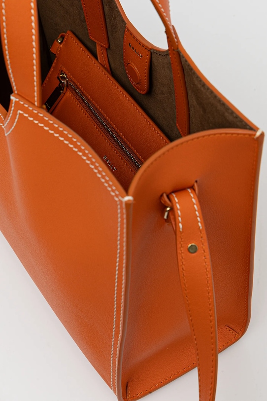 Usnjena torbica Bally WAE068 oranžna