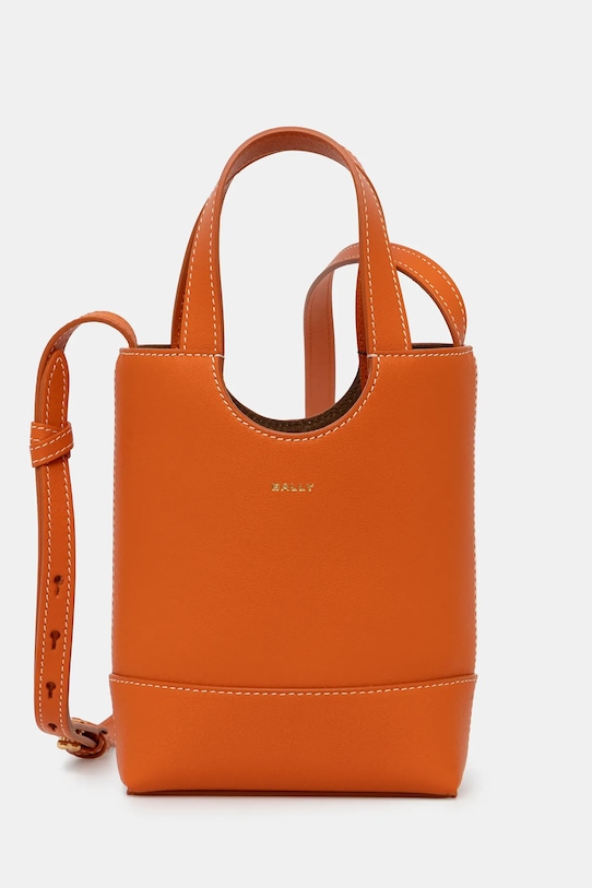 Kožená kabelka Bally přírodní kůže oranžová WAE069