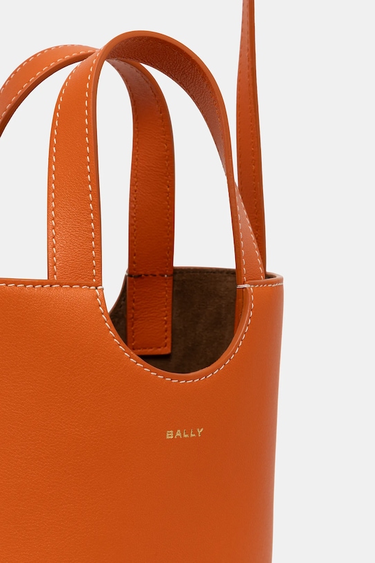 Kožená kabelka Bally oranžová WAE069