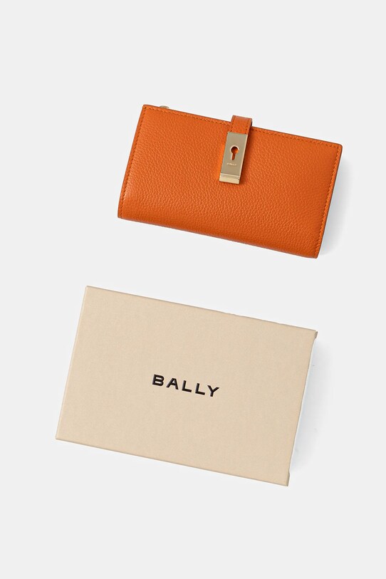 Usnjena denarnica Bally oranžna WLW02H