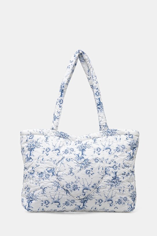 Hollister Co. borsa a mano in cotone stampa all-over bianco KI354.5007.204