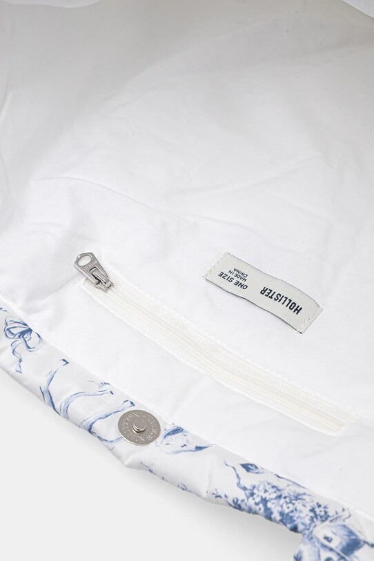 Hollister Co. borsa a mano in cotone KI354.5007.204 bianco