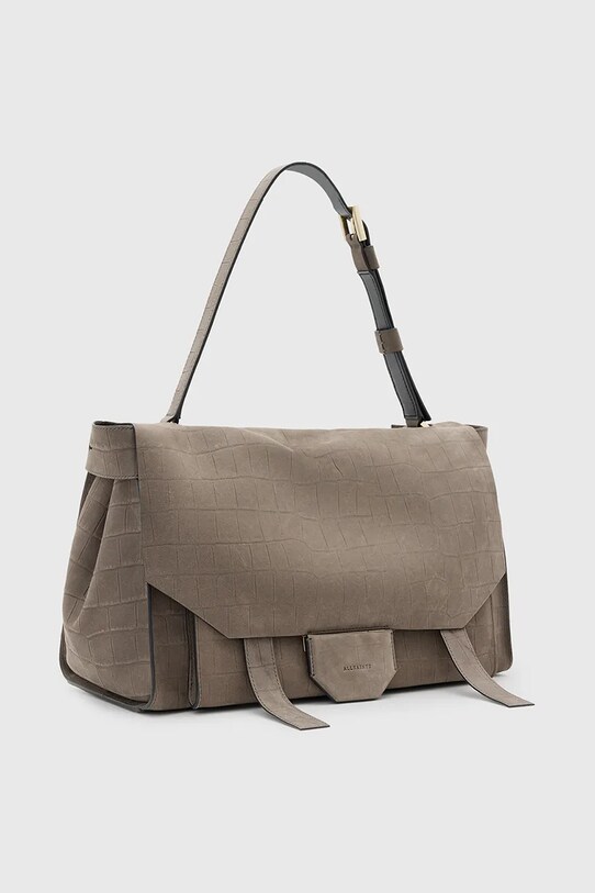 AllSaints geantă de piele URSA W036XC maro SS25
