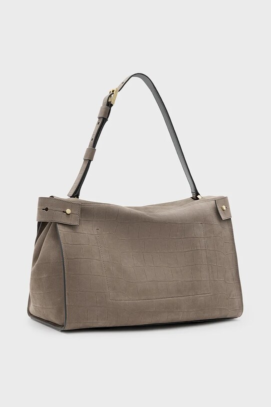 Accesorii AllSaints geantă de piele URSA W036XC maro
