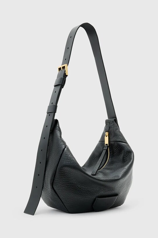 Kožna torba AllSaints MADEA W091XC crna SS25