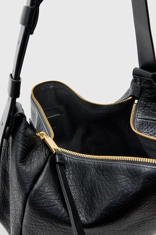 Kožená kabelka AllSaints MADEA čierna W091XC