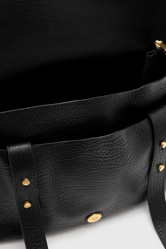 Kožená kabelka AllSaints URSA W115XC čierna