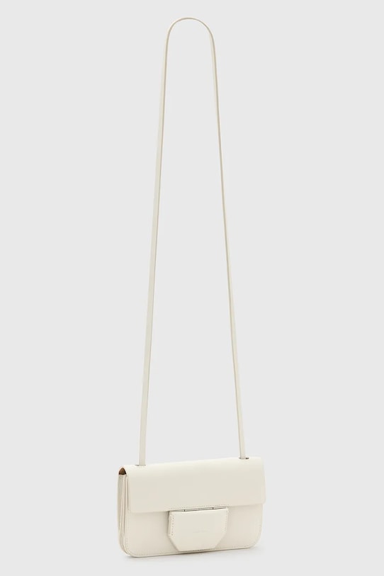 Kožená kabelka AllSaints ANN W122XC bílá SS25