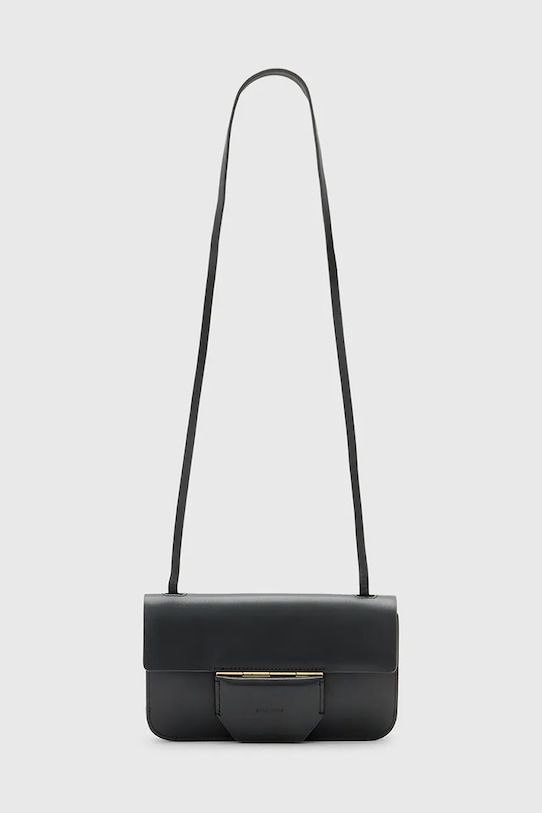 Kožená kabelka AllSaints ANN usňová koža čierna W122XC