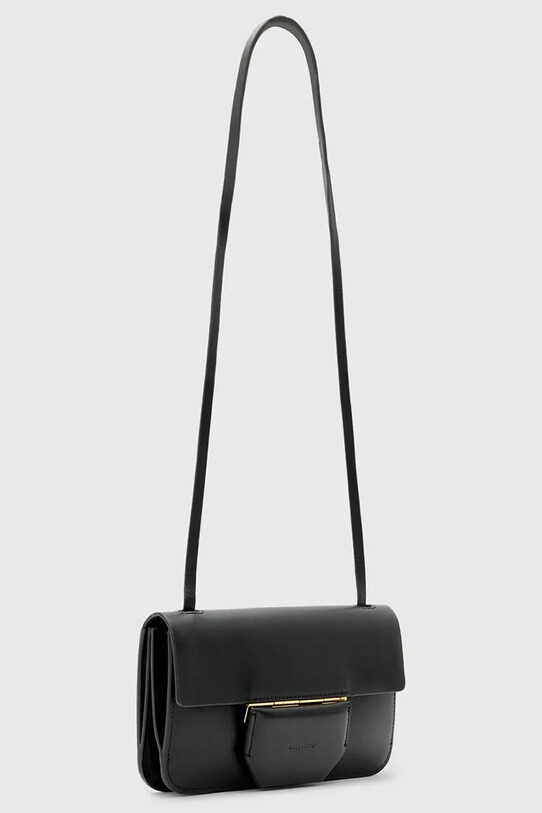 Kožna torba AllSaints ANN W122XC crna SS25