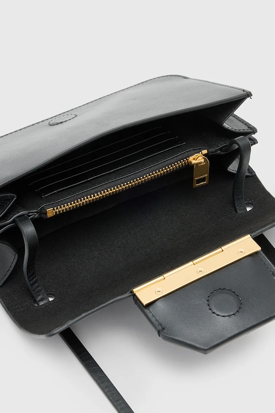 Kožená kabelka AllSaints ANN čierna W122XC